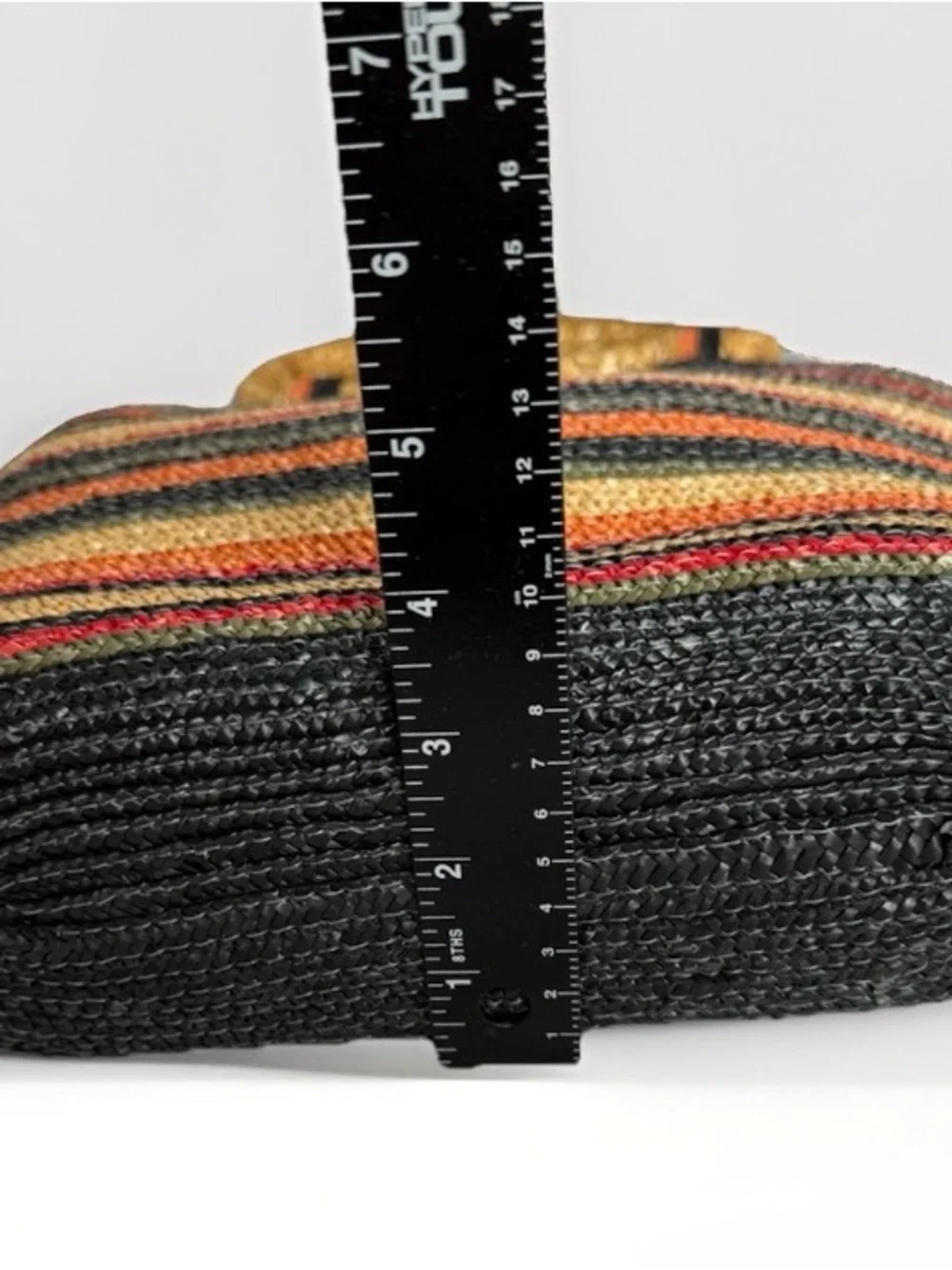 Vintage Woven Straw Stripe Tote Bag Purse Coastal Grandma Y2K Boho Summer Beachy